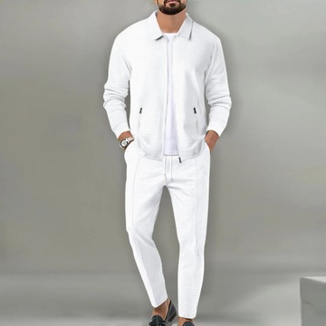 Spring Autumn Men's Set Pure Color Casual Sportswe