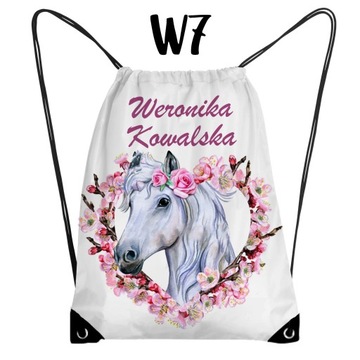 WOREK DO PRZEDSZKOLA PLECAK Z IMIENIEM KONIE w1