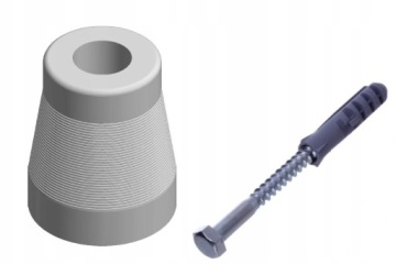 ODBOJNIK ODBÓJ STOPER DO DZRWI I BRAMY 60MM BIAŁY