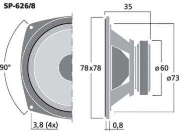 MONACOR SP-626/8 Широкополосный громкоговоритель 8 Ом