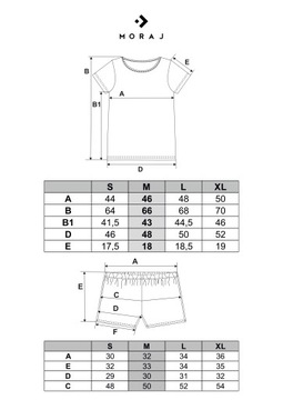 MORAJ letnia piżama damska bawełniana z krótkim rękawem w KRATKĘ - M