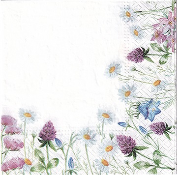 Papierowa SERWETKA Decoupage Polne kwiatki - 1szt