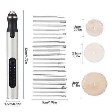 USB электрическая гравировальная ручка 20 сверл 16 трафаретов для гравировки 3 режущих диска