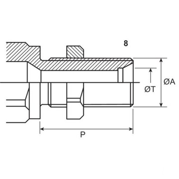 Гидравлический быстроразъёмный соединитель M22x1,5 AG 3CFPV JD Case