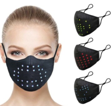 Maska LED Rozpoznawanie GŁOSU USB PM2.5 N95 FFP2