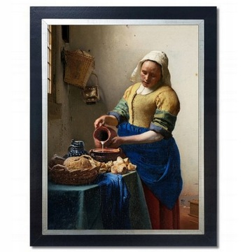 JAN VERMEER MLECZARKA OBRAZ NA PŁÓTNIE + rama