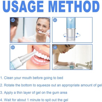 Гель для ремонта зубов, успокаивает боль в деснах, глубокая очистка.