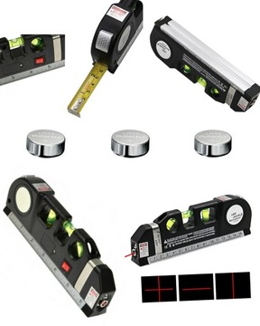 POZIOMICA LASEROWA METR 3 BATERIE MIARA LASER CALE