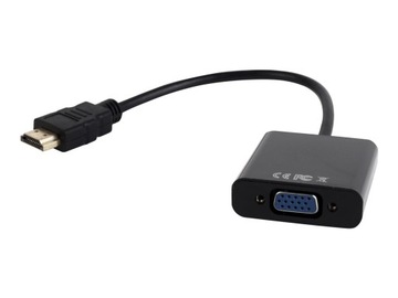 Konwerter przejściówka przelotka do kabla przewodu HDMI VGA monitora laptop