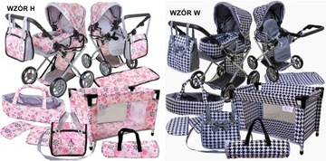 Коляска для куклы 3 в 1 НАБОР XXL - СУМКА-ПЕРЕНАЛАЛЬНАЯ КРОВАТЬ