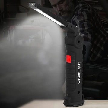 Аккумуляторный светодиодный фонарик для мастерской с магнитом COB, рабочий USB 5в1