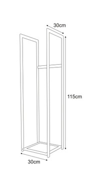 Высокая черная подставка для дров для камина Лофт KS-13