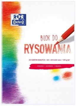 Blok do rysowania A3 20 kartek, biały, Oxford