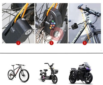 2SZT BLOKADA TARCZY HAMULCOWEJ Z ALARMEM WODOODPORNA DO MOTOCYKL i ROWER