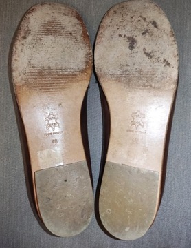 GIDIGIO włoskie damskie skórzane brązowe buty czółenka 40