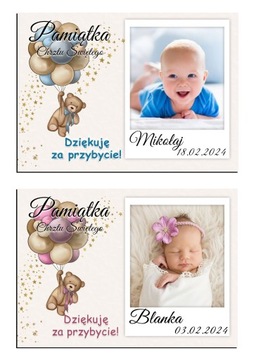 ФОТОМАГНИТ Спасибо гостям за фото Крещение Годовалого ребенка 10х7см N13