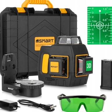LASER KRZYŻOWY ZIELONY niwelator 360° 40m POZIOMICA LASEROWA SMART365 +UCHW