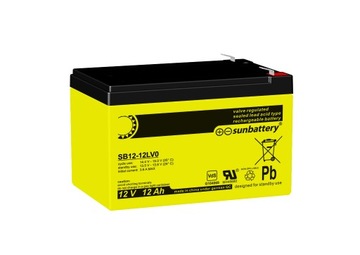 Akumulator AGM SUN Battery 12V 12Ah SB12-12V0 VdS