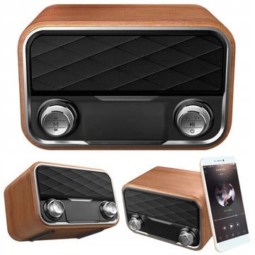 RADIO BLUETOOTH W STYLU RETRO Z ANTENĄ CZYSTY DŹWIĘK PRZENOŚNY