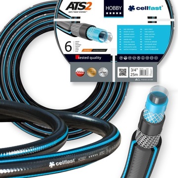Wąż Ogrodowy 3/4'' 25 m 6-WARSTWOWY Cellfast Hobby ATS2 Mocny Nieskręcający