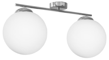 LAMPA WISZĄCA SUFITOWA ŻYRANDOL PLAFON CHROM KLOSZE BIAŁE KULE LED