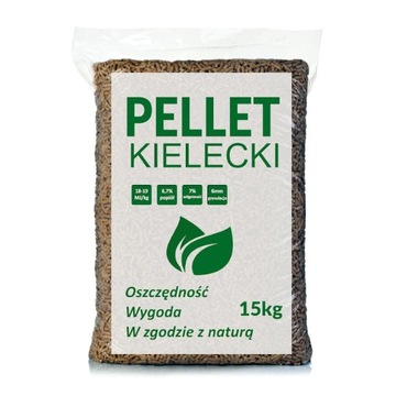 PELLET KIELECKI 100% SOSNA W WORKACH PO 15 KG