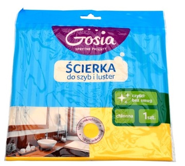 Ściereczka do szyb i luster mikrofibra bez detergentów bez smug GOSIA