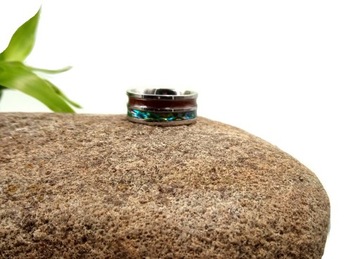 Кольцо-печатка Обручальное кольцо Дерево Сталь 316L Морское ушко