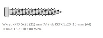 Wkręt KKTX 5x25 (21) mm (A4) do systemu ukrytego