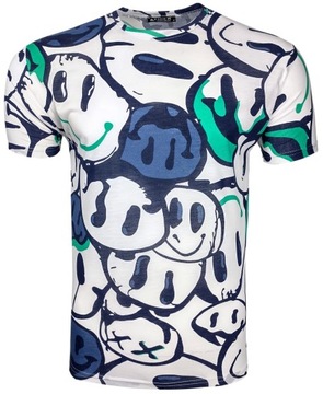 KOSZULKA MĘSKA T-SHIRT PRINT EMOTKI T1021 r. XXL