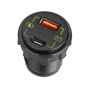 ЗАРЯДНОЕ УСТРОЙСТВО ДЛЯ АВТОМОБИЛЯ ЛОДКА МОТОЦИКЛ USB USB-C 3.4А ВОЛЬТМЕТР 12В 24В