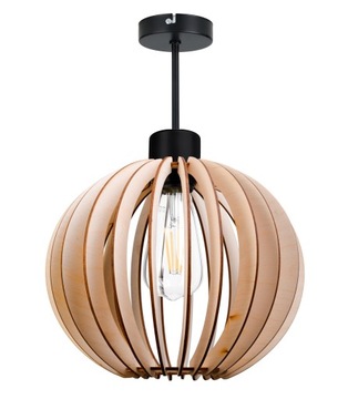 LAMPA WISZĄCA stała żyrandol sufitowa KULA Drewno