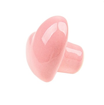 МЕБЕЛЬНАЯ РУЧКА Фарфор СЕРДЦЕ пастельно-розовый