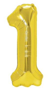 BALON FOLIOWY DUŻA CYFRA 1 ZŁOTA 76 CM