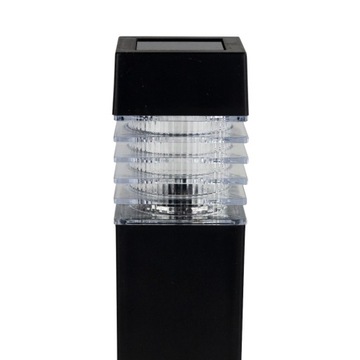 СОЛНЕЧНЫЕ САДОВЫЕ ФОНАРИ LED ПЛАСТИКОВЫЕ НАБОР 4 ШТ./КОМПЛЕКТ ЧЕРНЫЕ СОЛНЕЧНЫЕ