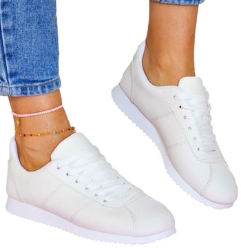 Białe Klasyczne Buty Sportowe Ze Skóry Kler 38