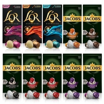 Капсулы Jacobs L'OR для Nespresso(r)* 100 шт набор 9+1 упаковка БЕСПЛАТНО!