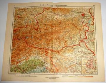 MAPA ALPY WSCHODNIE 1934 Minerva Atlas