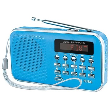 MAŁE RADIO PRZENOŚNE FM z USB SD MP3 + AKUMULATOR