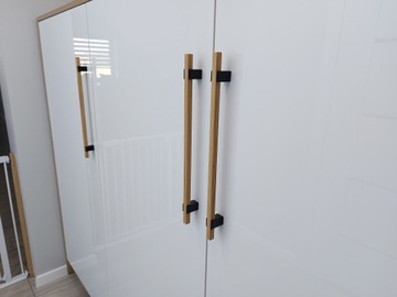 Ручка мебельная дубовая деревянная. Рейлинг, длина: 390 мм.