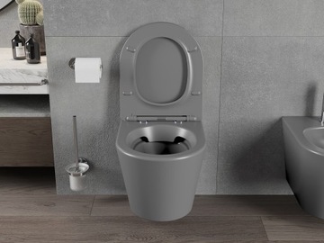 СИДЕНЬЕ ДЛЯ УНИТАЗА MEXEN RICO БЕЗОБОДКИ, МАТОВЫЙ СЕРЫЙ