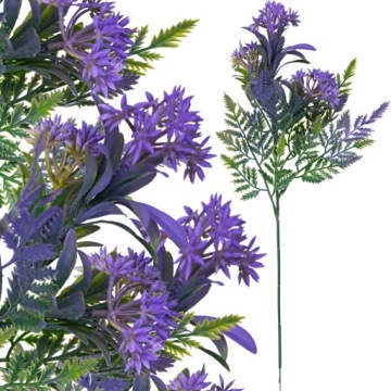 SZTUCZNA GAŁĄZKA ZIELONA DO STROIKÓW PIK 54cm SZTUCZNE LIŚCIE FIOLETOWY