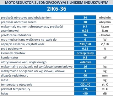 Мотор с редуктором 34 об/мин 230В 6Вт 25кг.см