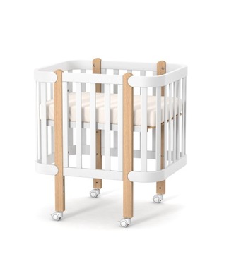 Деревянная кровать Монако белого цвета и цвета капучино