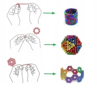 РАЗНОЦВЕТНЫЕ МАГНИТНЫЕ ШАРИКИ 8 ЦВЕТОВ, ДИАМЕТР 5 ММ, НАСАДКИ ДЛЯ ЦВЕТНОГО КУБА