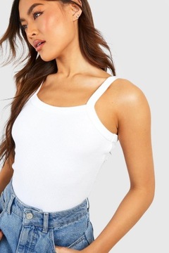 BOOHOO BIAŁY CROP TOP NA RAMIĄCZKACH QCK NG2__S