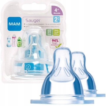 MAM BABY SMOCZEK SILIKONOWY DO BUTELKI 2SZT ROZ 3