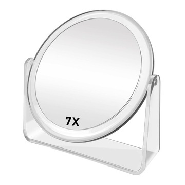 FANCYSEEU 17 cm Lusterko Stojące Lekkie Plastikowe 1X/7X, obrotowe 360°