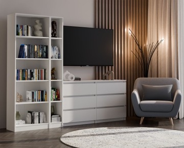 ОФИСНЫЙ КНИЖНЫЙ ШКАФ R25, ПОЛКА 25 СМ, ШКАФ-ПЕРЕХОДНИКИ ДЛЯ КНИГ, БЕЛАЯ КОМНАТА, ОФИС