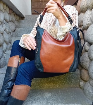 Кожаная сумка-мессенджер из натуральной кожи